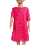 Girls' Coral Lace Dress