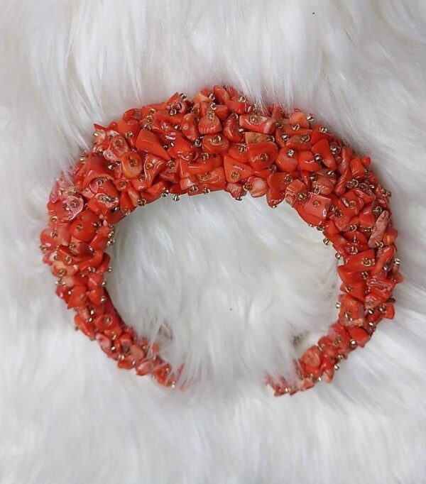 Coral Beaded Headband
