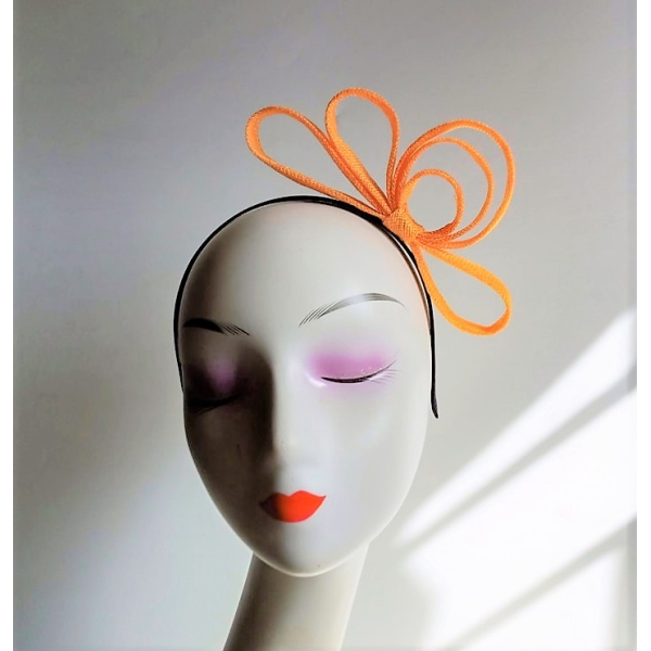 Sinamay Headband - Orange