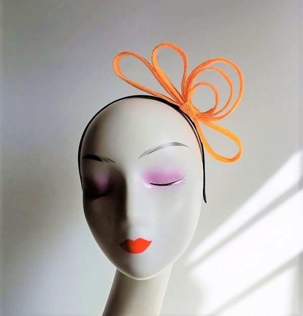 Sinamay Headband - Orange