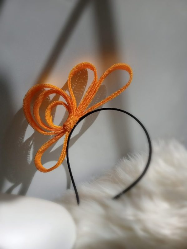 Sinamay Headband - Orange - Image 2