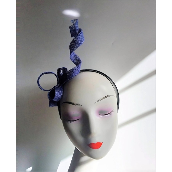 Sinamay Headband - Blue