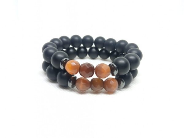 The Brownie Matte Onyx Bracelet Set