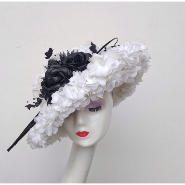 Black & White Flower Hat