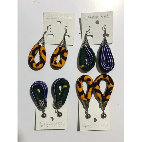 Ankara Silver Earrings