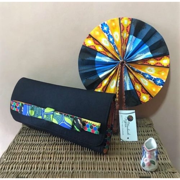Black w/ Ankara Clutch