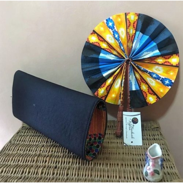 Black w/ Ankara Clutch - Image 2