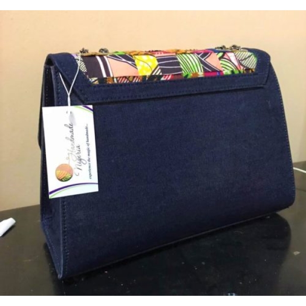 Denim w/ Ankara Mat Bag - Big - Image 2