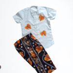 White Shirt with Ankara Shorts