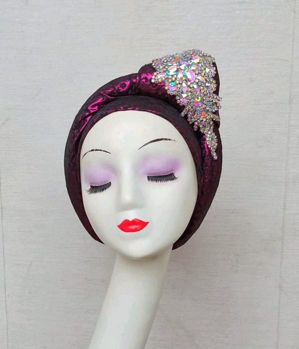 Top Knot Damask Headpiece