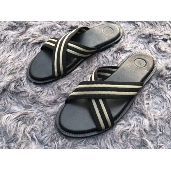 Black Cris-cross Slippers