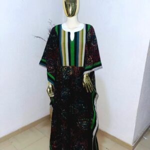 Alábọ́kùn' Aso Oke Adire Butterfly Boubou Gown