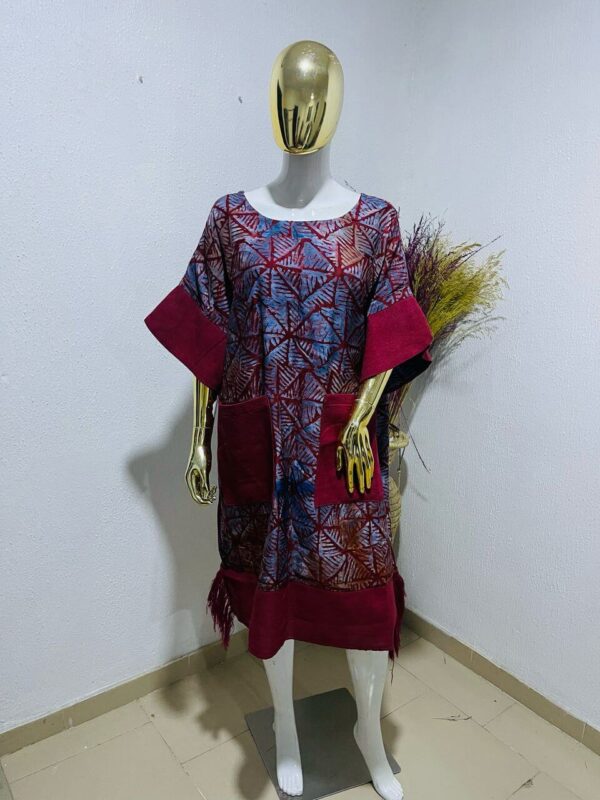 Ìlànà Adire & Aso-oke Midi Dress - Image 2
