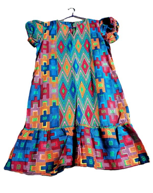 Colourful Short Ankara Gown - Image 2