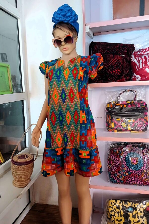 Colourful Short Ankara Gown