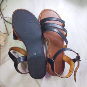 Classic Two-Tone Strappy leather Sandals