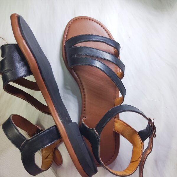 Classic Two-Tone Strappy leather Sandals - Image 2