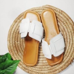 White Leather Slippers