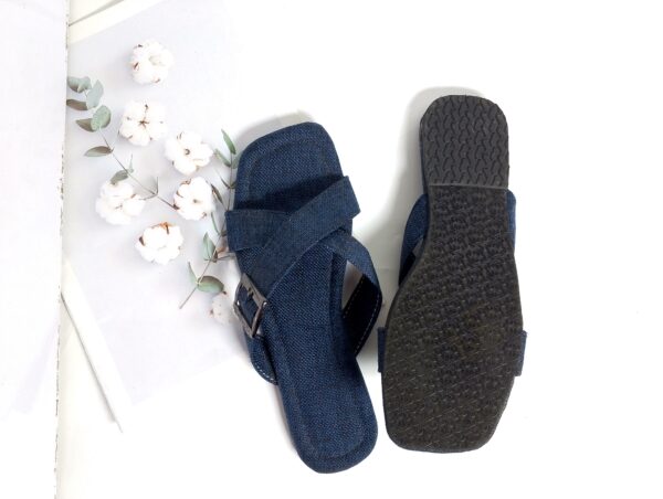 Denim Criss-Cross slippers - Image 2