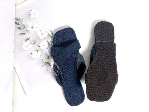 Denim Criss-Cross slippers - Image 2