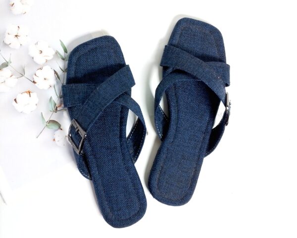 Denim Criss-Cross slippers