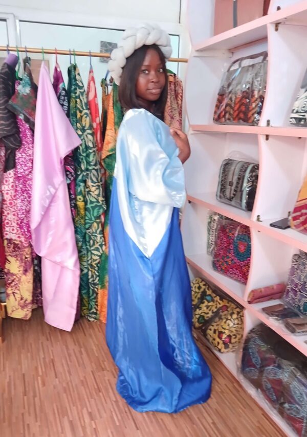 Azure Tide Two-Tone Mikado Boubou - Image 2
