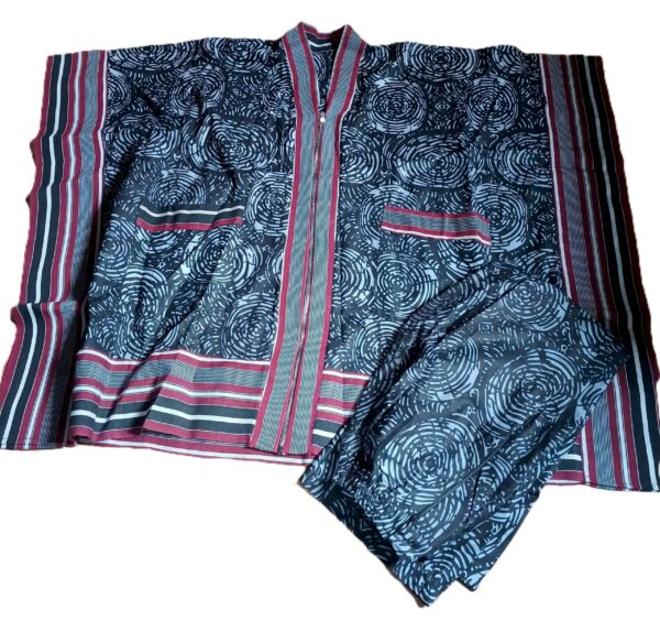 Ankara w/ Aso-Oke Kimono 2-Piece - Image 2