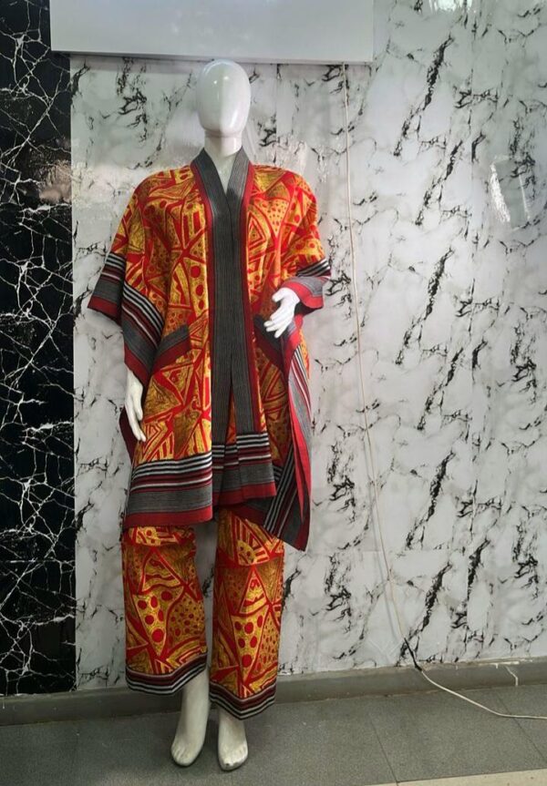 Ankara and Aso-Oke Kimono Two-Piece Set