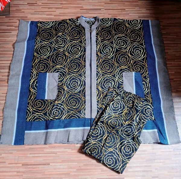 Ankara and Aso-Oke Kimono Two-Piece Set - Image 2