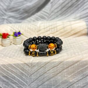 gold cube bracelet set
