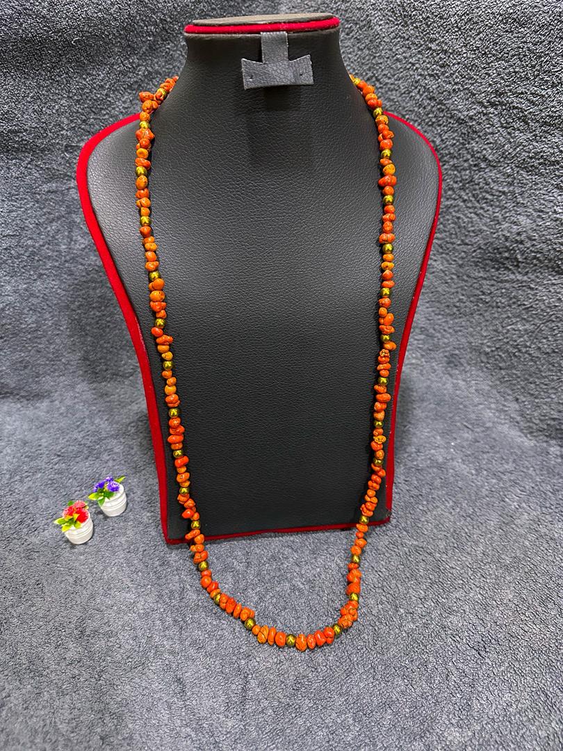 Orange Gold Chipstone Long Necklace - Image 2