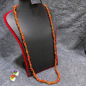 orange long necklace