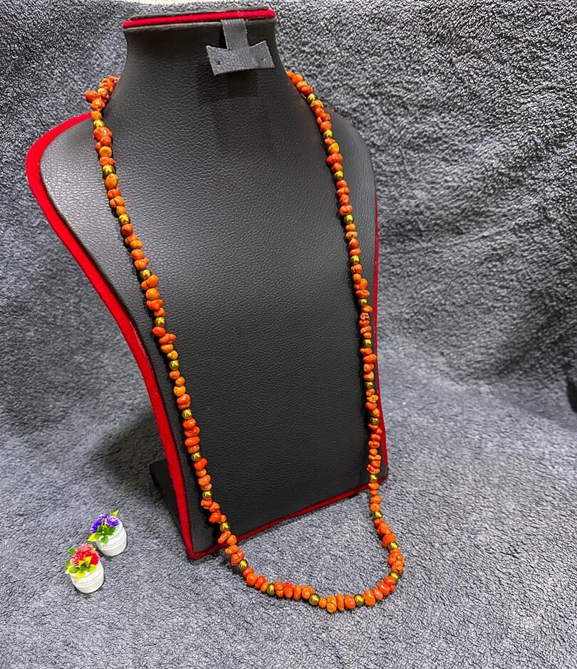 orange long necklace