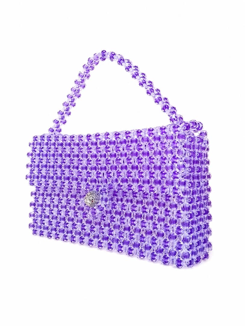 Lavender Crystal Beaded Mini Handbag