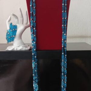 Blue Beaded Necklace And Bracelet