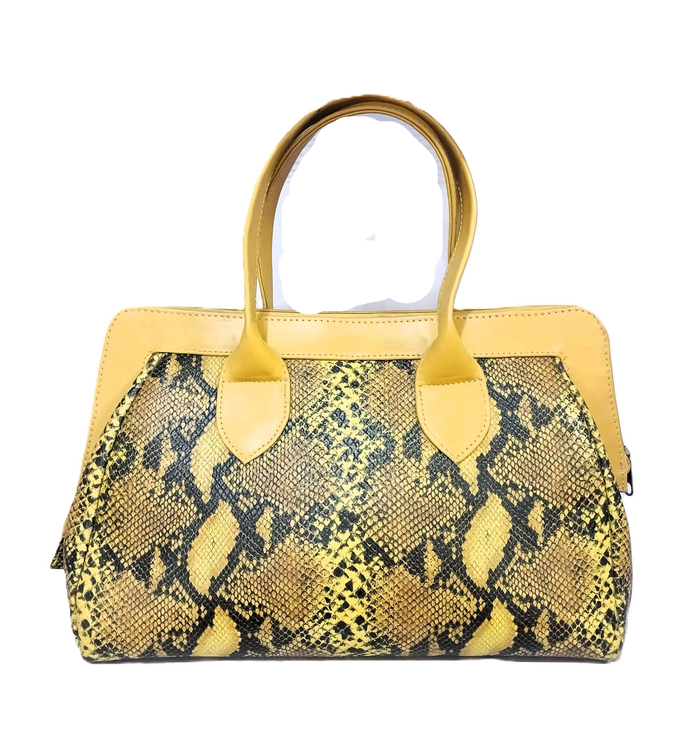 snakeskin leather bag