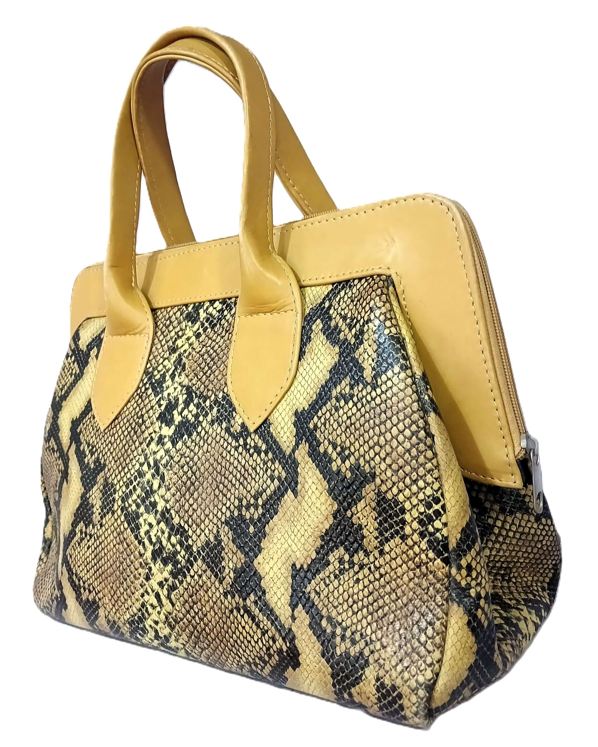 snakeskin leather bag