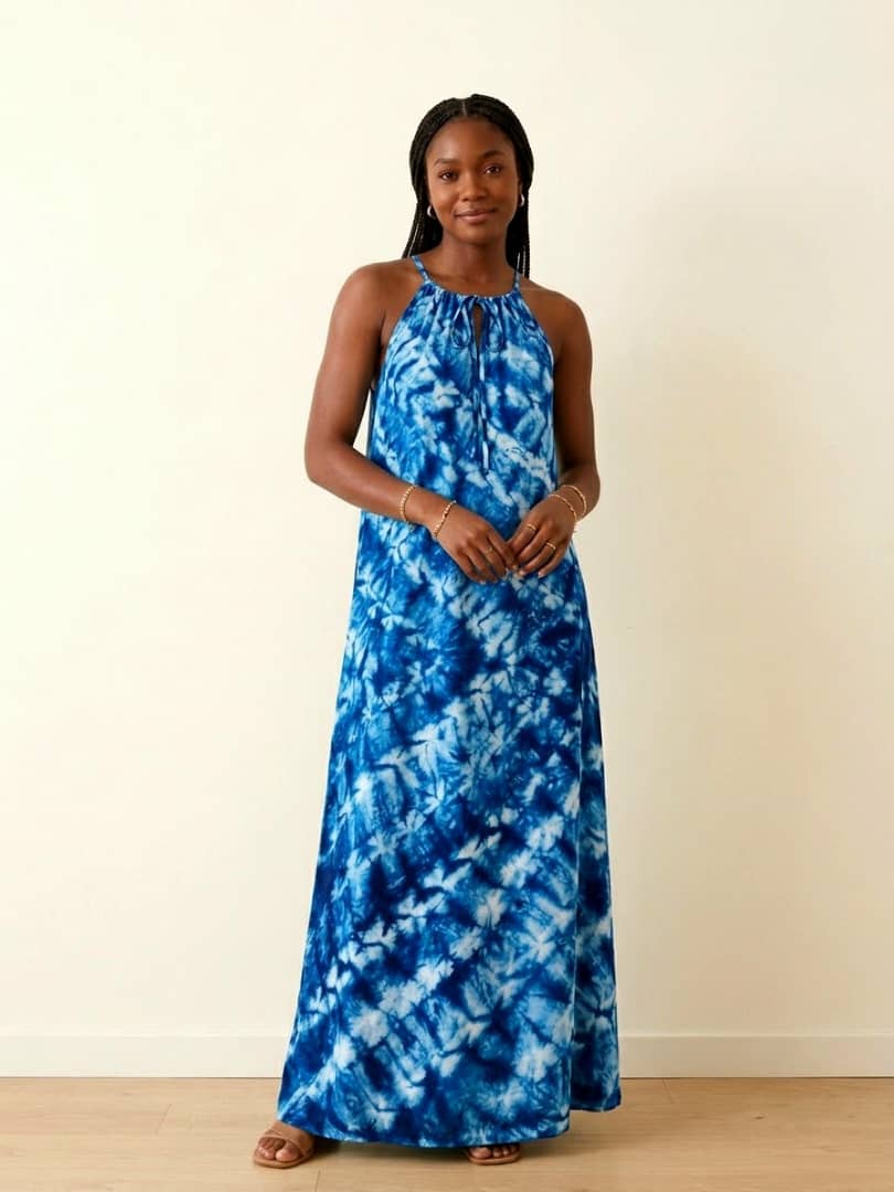 Adire Spaghetti Strap Maxi Dress - Image 2