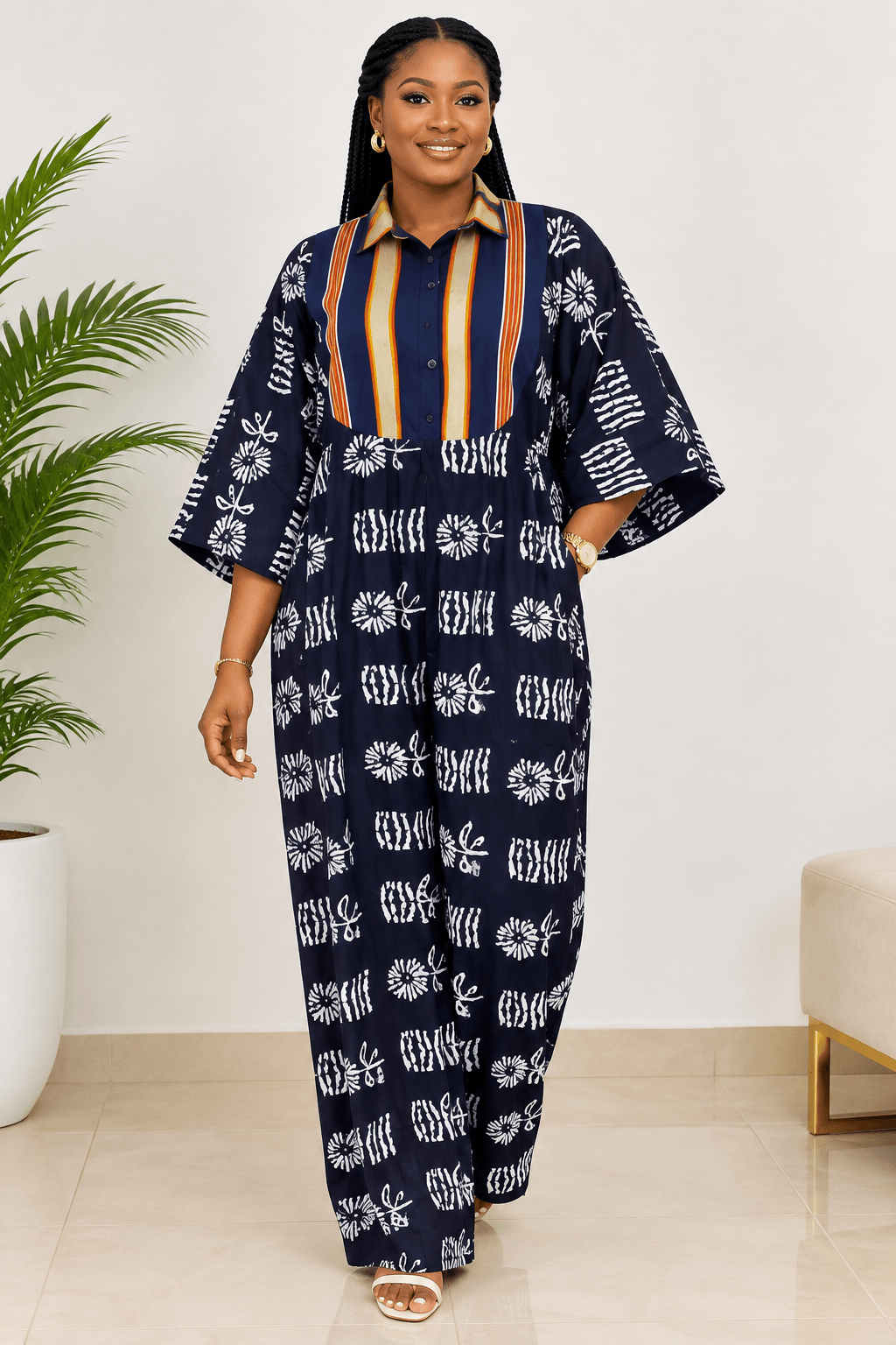 Adire Panel Maxi Dress - Image 2